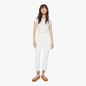 NEW MOTHER inside step crop fairest of them all white jeans